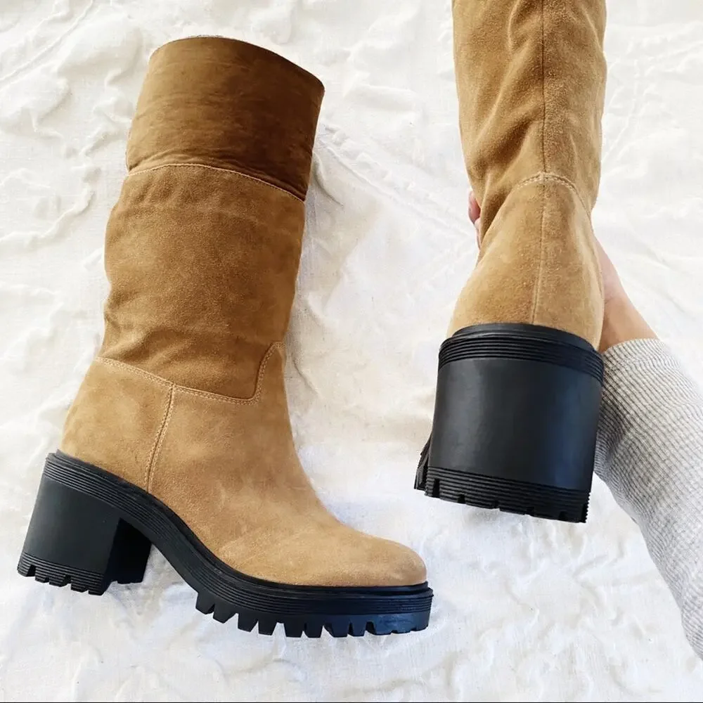 Marc Fisher Willoe Genuine Shearling Boot Size 7.5 New